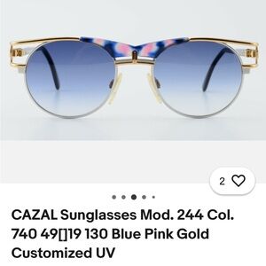 CAZAL Legends Model Gold Vintage 1980’s Sunglasses
Mod244
